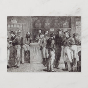一般的な叫び声，ブッシュ酒場の中， 1878 ポストカード