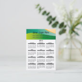 一般的な名刺のカレンダーのグリーン・ウェーブ 名刺 (スタンド正面)