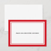 一般的な感謝のメッセージカード（赤/白） 招待状 (正面/裏面)