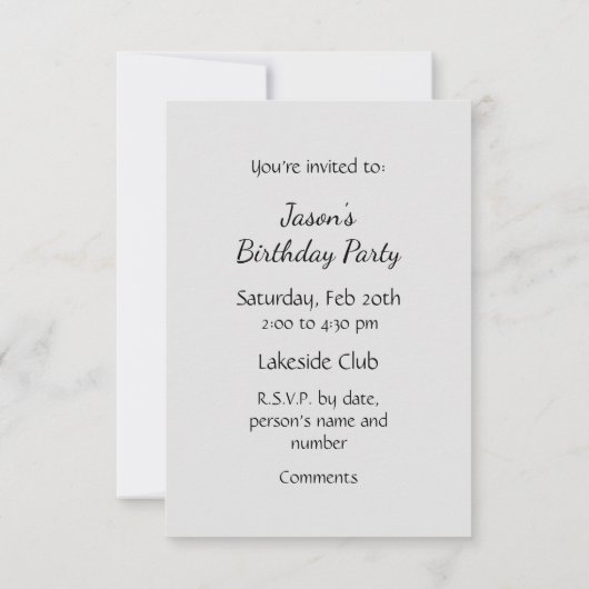 一般的な招待カスタム楽しいゴルフの誕生日パーティー 招待状 (裏面)