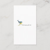 一般的な枝の水彩画の小さく青い鳥 名刺 (裏面)