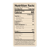 一般的な栄養ファクトテンプレート食品 ラベル (正面)