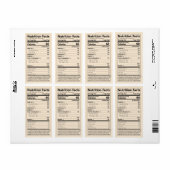 一般的な栄養ファクトテンプレート食品 ラベル (フルシート)