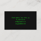 一般的な歯科医レインボーカラー歯ブラックカード 名刺 (裏面)