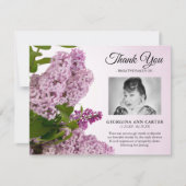 一般的な薄紫フローラ葬儀 サンキューカード (正面)