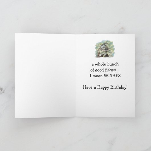 一般的な誕生日ユーモアかわいい水の色のカワアート カード (内部)