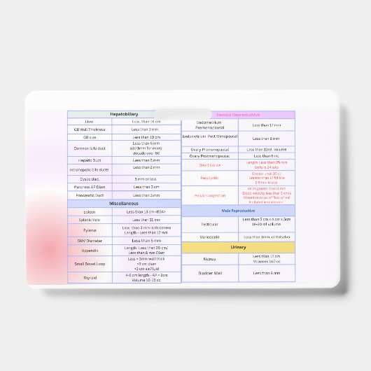 一般的な超音波参照バッジガイド バッジ (正面)