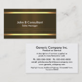 一般的な金ゴールドの効果バンド 名刺 (正面/裏面)