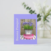 一般的な青いヒアシントのイースターグリーティンイタリアング – シーズンポストカード (スタンド正面)