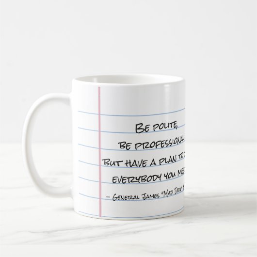 一般的な"不機嫌ドッグ"マティス"礼儀正しくなる"引用文マグカップ コーヒーマグカップ (左)