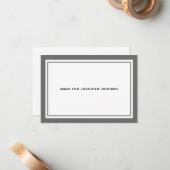 一般的メッセージカードありがとう(灰色/白) ノートカード (正面/裏面インサイチュ)