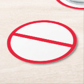 一般禁止標識 |丸カスタムコースター ラウンドペーパーコースター (アングル)