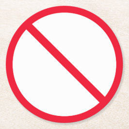 一般禁止標識 |丸カスタムコースター ラウンドペーパーコースター