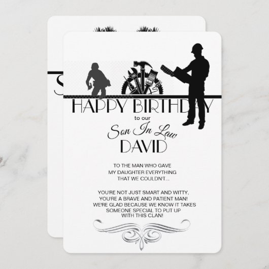 一般請負業者のSon-In-Law誕生日 (正面/裏面)