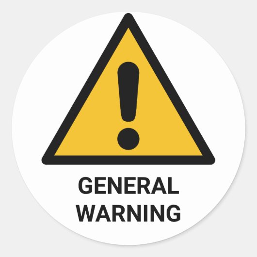 一般警告ラベル、ハザード通知 ラウンドシール (正面)