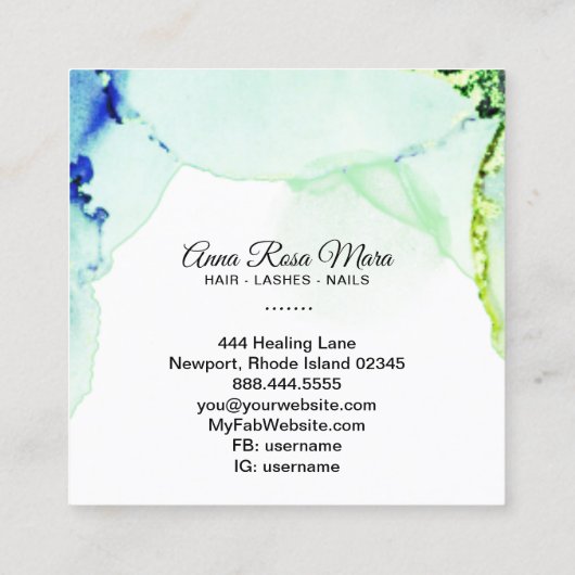 *~*一般。ガーリー爪、 ネイルの霊気 スクエア名刺 (裏面)