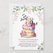 一色のケーキに甘い1誕生日 招待状 (正面)