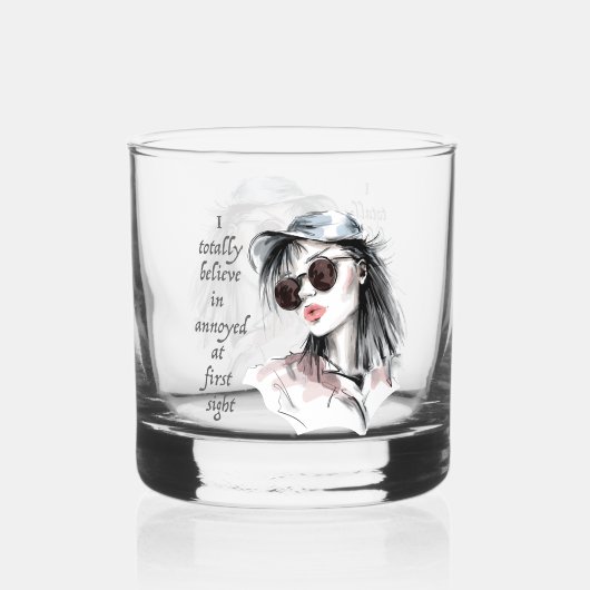 一見しただけでは腹が立つ ウイスキーグラス (正面)