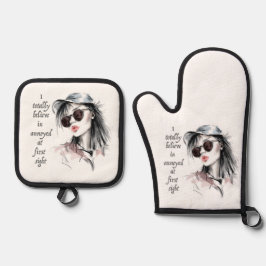 一見しただけでは腹が立つ 鍋つかみ&鍋敷きセット