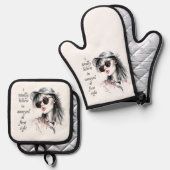 一見しただけでは腹が立つ 鍋つかみ&鍋敷きセット (正面/裏面)