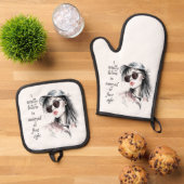 一見しただけでは腹が立つ 鍋つかみ&鍋敷きセット (トップダウン)