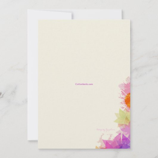 一見のキンセアニェラのある特定の招待状 招待状 (裏面)