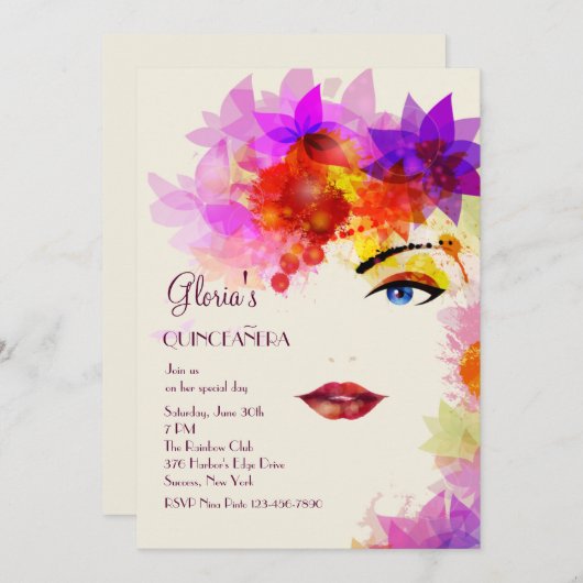 一見のキンセアニェラのある特定の招待状 招待状 (正面/裏面)