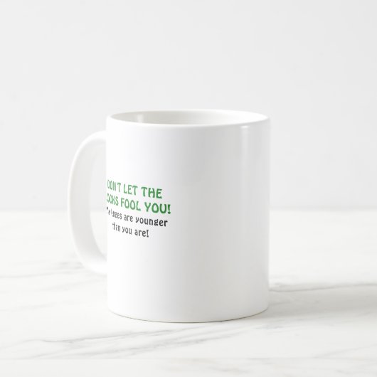 一見の愚か者を私の膝によってがより若い許可しないで下さい コーヒーマグカップ (正面左)