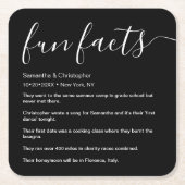 一覧に表示された白黒おもしろいファクトパーソナライズされた スクエアペーパーコースター (正面)