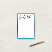 一覧に表示する手書き入力スカイブルーグラデーションブ縁ど ポストイット (デスク上)