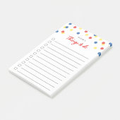 一覧に表示する赤い青色の黄色い紙吹雪 ポストイット (アングル)