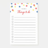 一覧に表示する赤い青色の黄色い紙吹雪 ポストイット (正面)