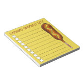 一覧に表示する黄パーソナライズされたマスタードのコーン犬 ノートパッド (アングル)