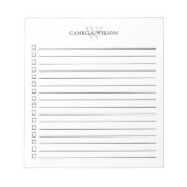 一覧を表示するミニマリストのモノグラムのチェックボックス ノートパッド (正面)