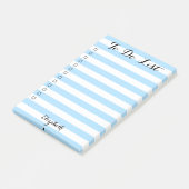 一覧パーソナライズされたにストライプの表示する青いチェックリスト ポストイット (アングル)