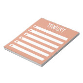 一覧ミニマルに表示すシンプルるオレンジのピンクの白いガーリー ノートパッド (回転)