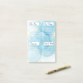 一覧Nにするスカイブルーアルコールインク抽象芸術 ポストイット (デスク上)