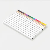 一角カラフルの色鉛筆を裏打ち ポストイット (アングル)