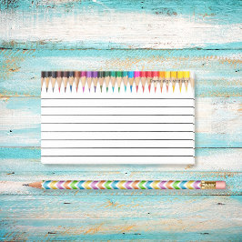 一角カラフルの色鉛筆を裏打ち ポストイット