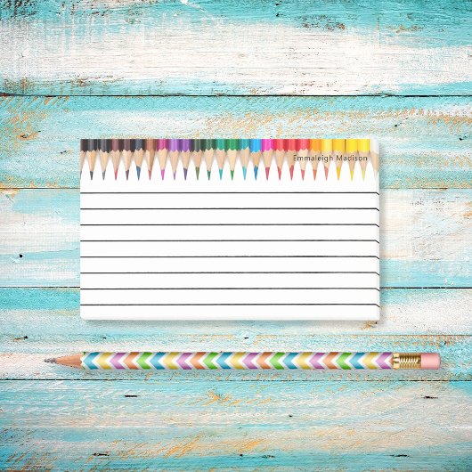 一角カラフルの色鉛筆を裏打ち ポストイット