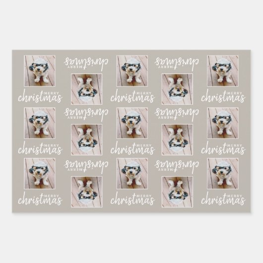 一角写真トープとメリークリスマス ラッピングペーパーシート (正面)