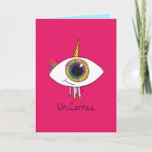 一角呼吸-虹の一角のアイグリーティングカード カード (正面)