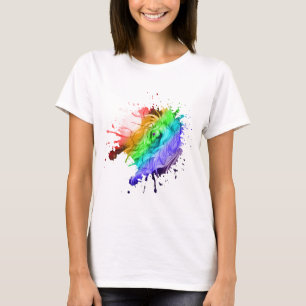 一角形の馬のポニーウマ科の·ペガサスの虹の翼 Tシャツ
