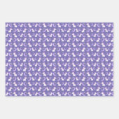 一角星と月星模様（紫） ラッピングペーパーシート (正面)
