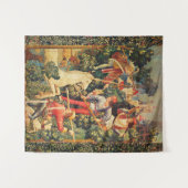 一角獣が見つかるファンタジーの花、フローラ タペストリー (正面(横))