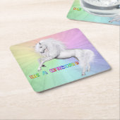 一角獣である スクエアペーパーコースター (アングル)