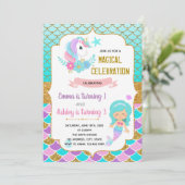 一角獣と人魚の誕生日の招待状 招待状 (スタンド正面)