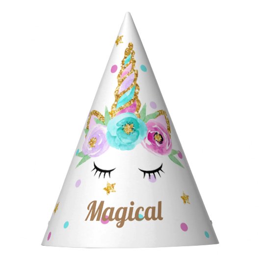 一角獣のパーティーパーティー用の一角獣帽 パーティーハット (正面)