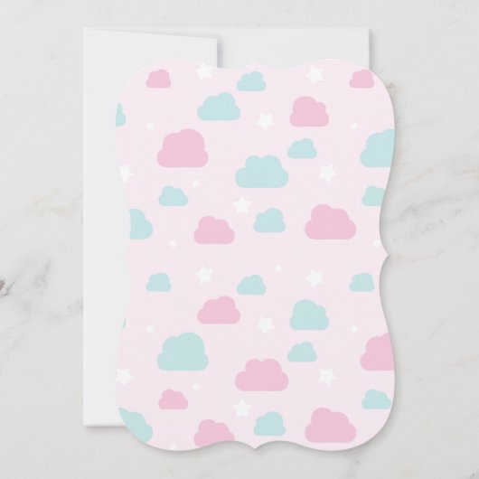 一角獣のベビーシャワー招待状、かわいい一角獣 招待状 (裏面)