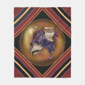 一角獣の知恵 フリースブランケット (正面)